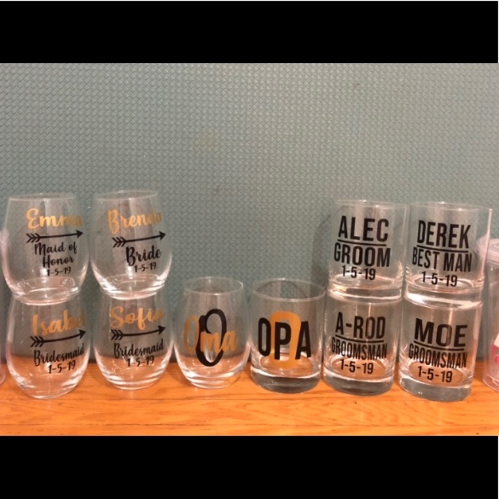 Custom wine or bourbon glasses!